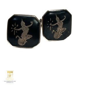 Vintage Siam Sterling cuff links